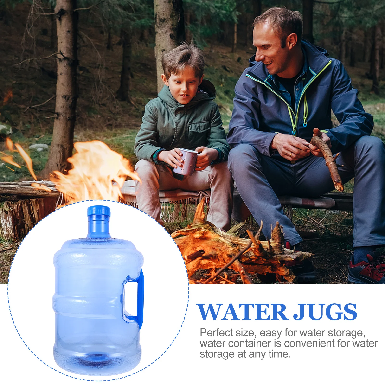 

Large Size Water Jug Lightweight Portable Water Container for Camping Hiking Bbq Travel Outdoor Indoor Daily Hydration Needs