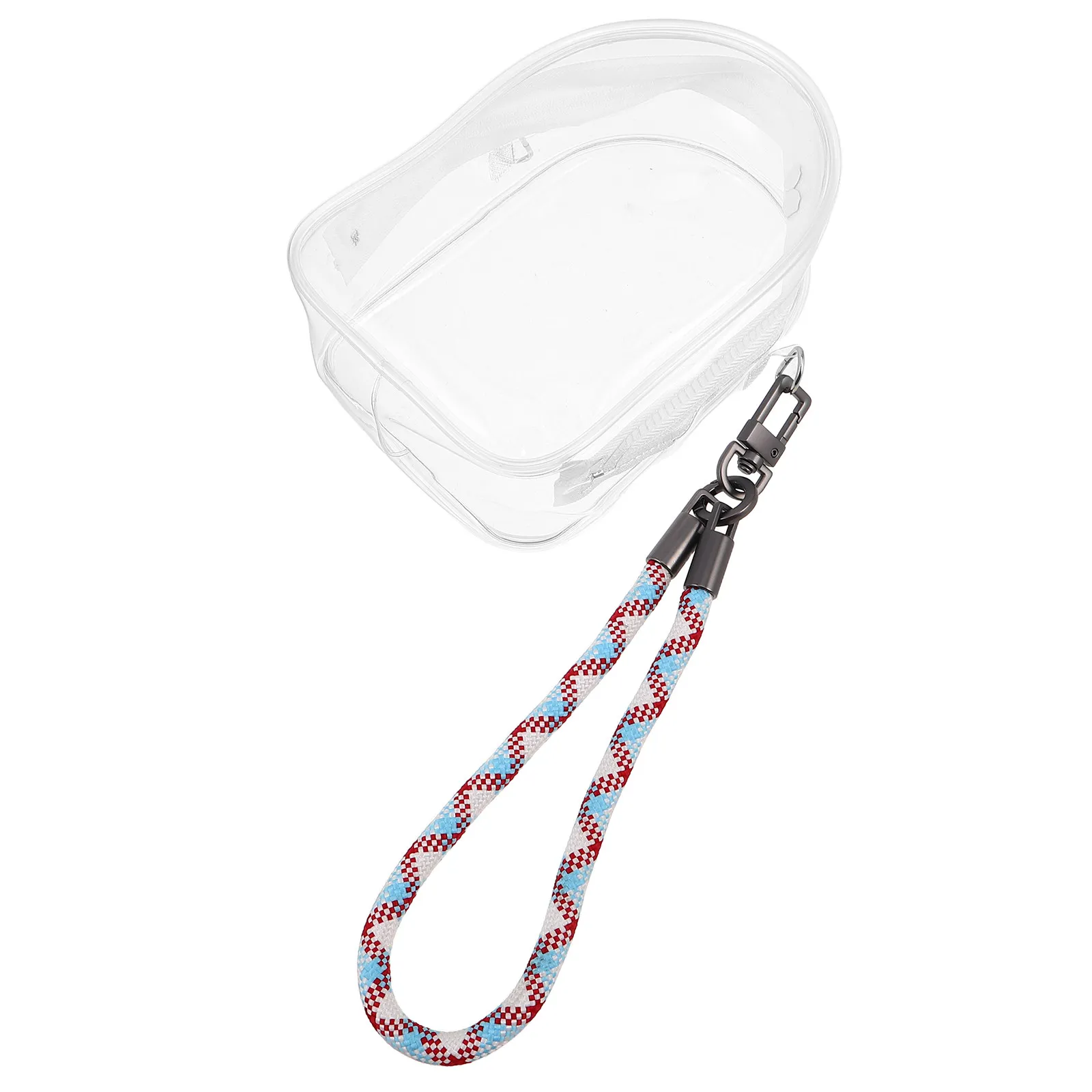 

Прозрачная сумка-органайзер на молнии для хранения ПВХ-фигурок и мягких игрушек, портативный дорожный чехол с плетеным ремнем