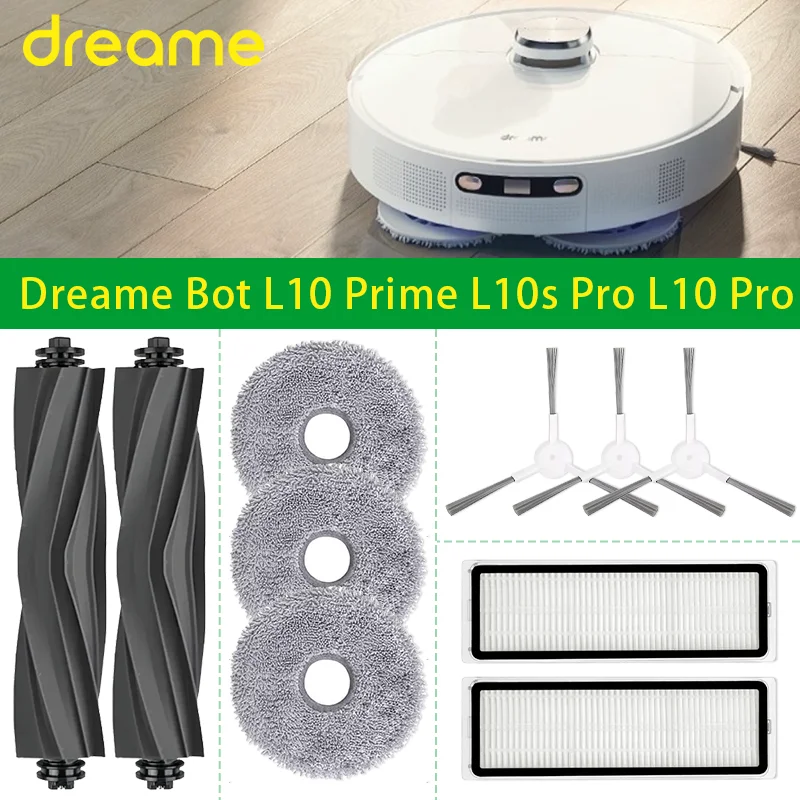 Dreame Bot L10 Prime / L10s Pro / L10 Pro Vacuum Cleaner Main Roller Side Brush Hepa Filter Mop Cloths Rags Accessories