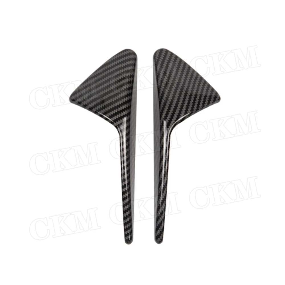 Carbon Fiber Front Fender Door Emblem Badge Stickers Garnish Strips Trim For Tesla Model 3 S X 2013-2019 Side Winglet