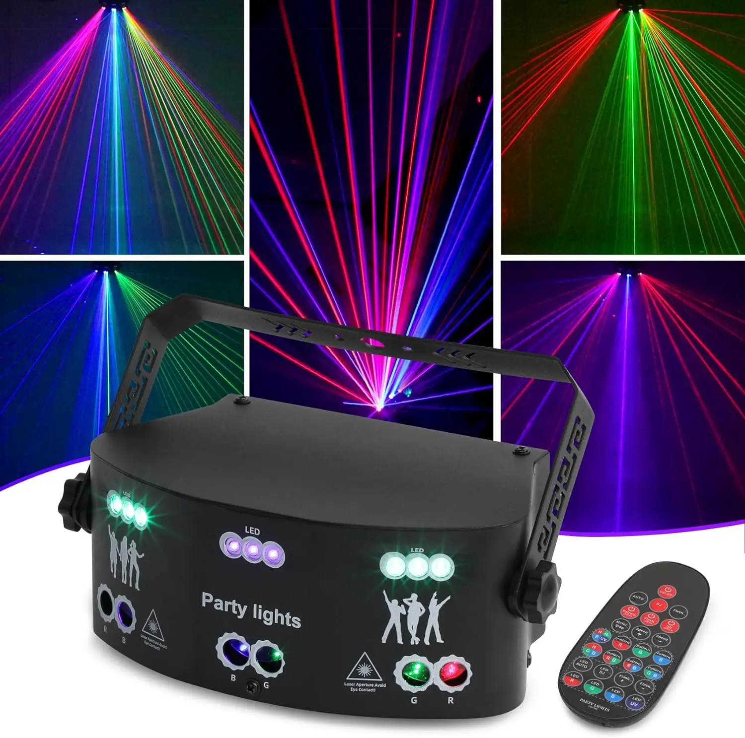 HCWE Night Light DMX LED Red Green Laser Projector Light Indoor Party Decor Lamp for Birthday Event Home Use Wedding Holiday