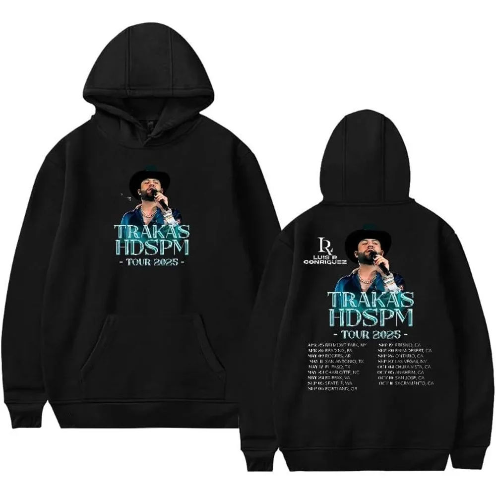 

Luis R Conriquez Trakas HDSPM Tour 2025 Merch Толстовка с капюшоном и карманами на шнурке Унисекс Толстовка с капюшоном Модная одежда