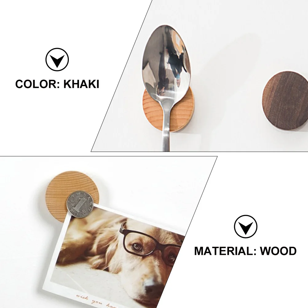 1 قطعة ملصق الثلاجة المغناطيسي الكاكي الخشب الصلب Traceless مفتاح شماعات مغناطيس قوي تخزين الثلاجة هوك ديكور المنزل العملي #1