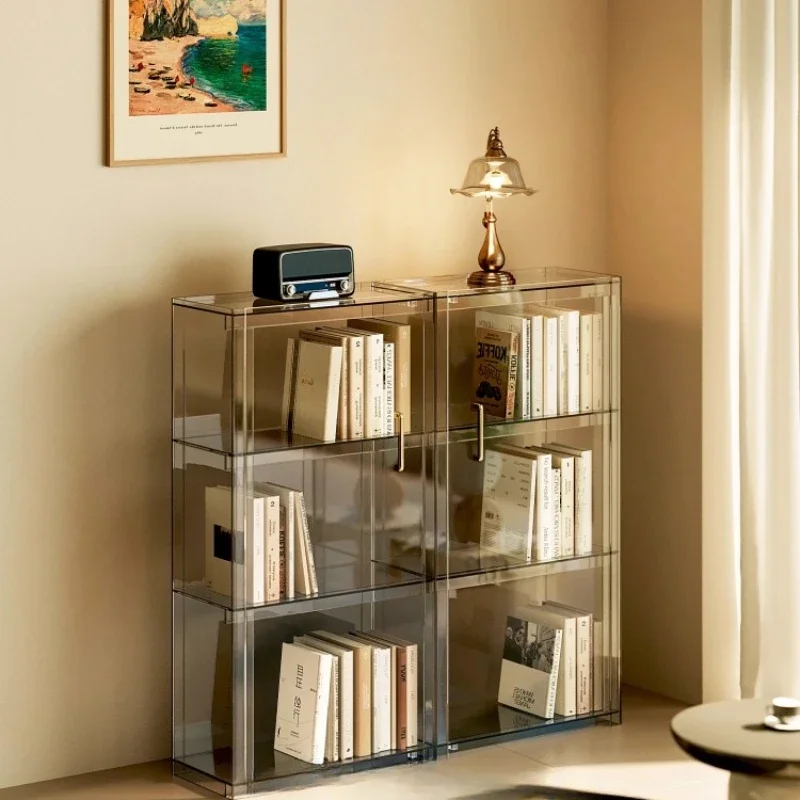 

Floor-to-ceiling shelves, acrylic bookcases, simple lockers with cabinet doors