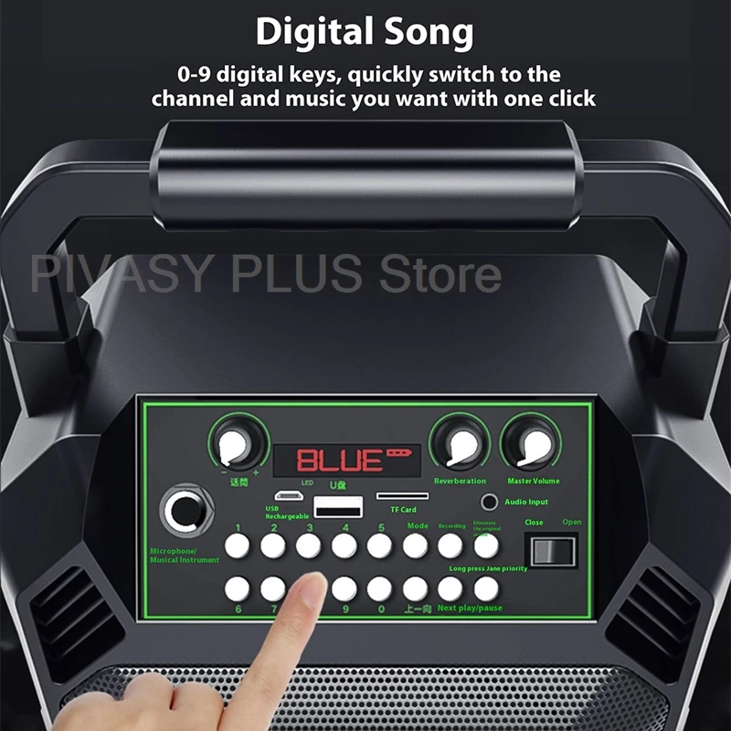 300W piek Bluetooth-luidspreker Draagbare draadloze handbediende klankkast met microfoon 6-8H afspeeltijd Audio FM-radio voor buitenkaraoke