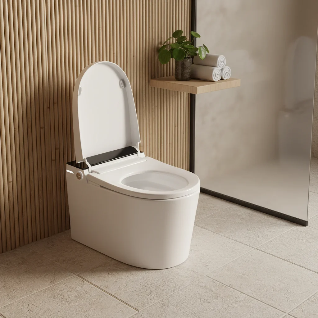 8822B Dayao Automatic Smart One-Piece Toilet Wall-hung Elongated S-trap Foot Sensor Flush Night Light Heated Seat Included