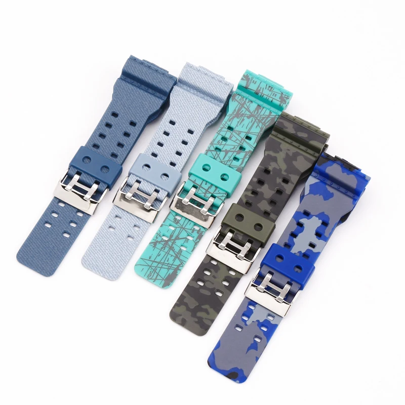 Strap accessories for GA110 120 140 100 GAX100 GD100 denim crack camouflage strap Watch  case pin buckle 16mm unisex