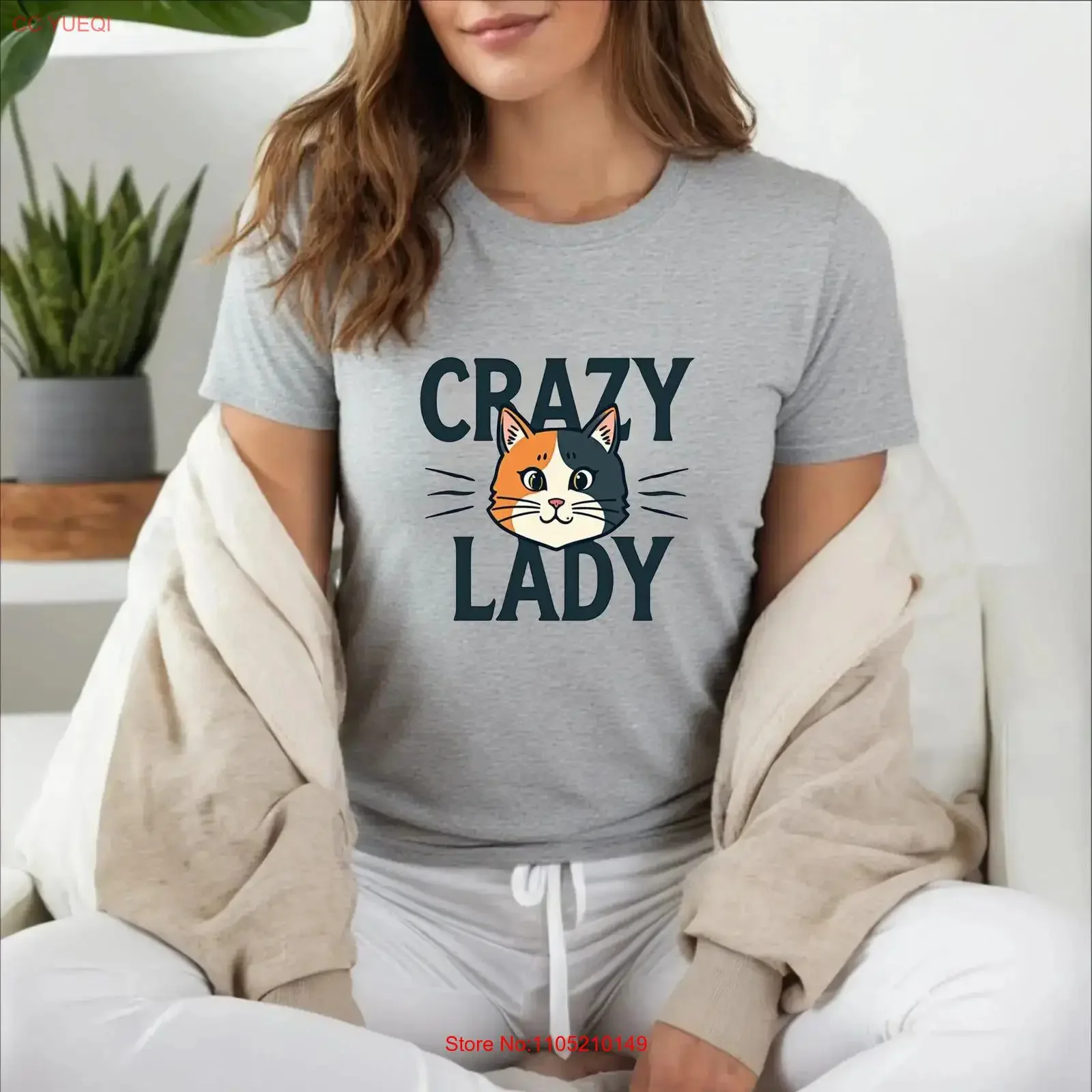 

Женская футболка Crazy Cat Lover с цитатой JD Vance, подарки с животными, забавные подарки для любителей домашних животных и друзей, милые винтажные стираные растянутые