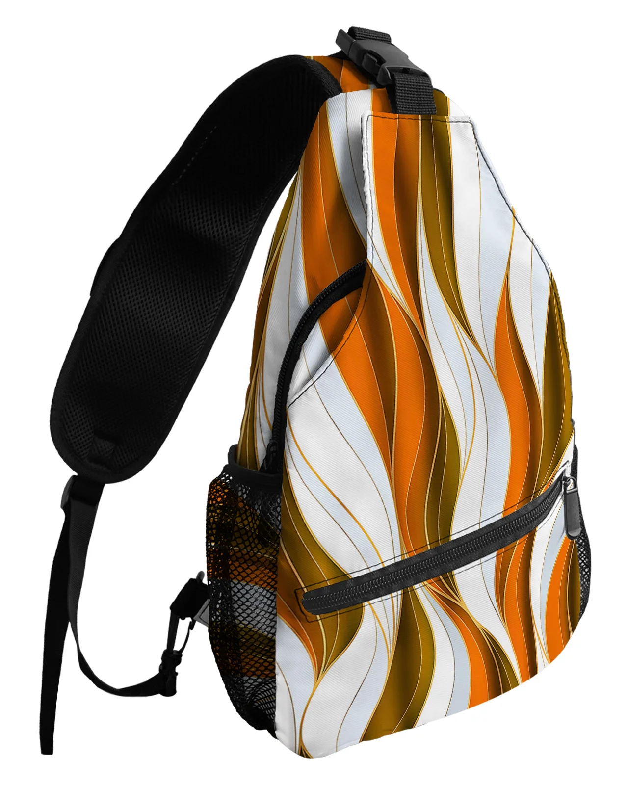 

Abstract Line Curtain Twisted Orange Chest Bags For Women Men Waterproof Messenger Bags Travel Sport One Shoulder Crossbody Bag