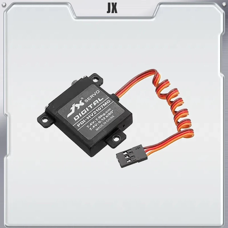 JX Servo PDI-HV2107MG 7,9 kg CNC Torque de dirección Núcleo de engranaje de metal digital Servo estándar para avión de ala fija RC