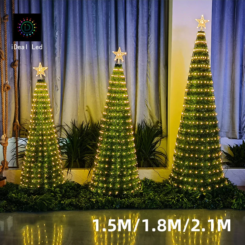 Ideal Led APP Smart Tree Lights Dream Color Fairy Light Strings With Star-top DIY Led Garlands for Ambient Holiday Decorations