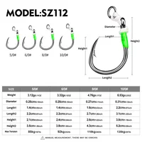 Deep Sea Big Fish Catch Fishing Hooks High Carbon Steel Assisted Hooks with Feathers Size 5/0 6/0 8/0 10/0 Giant Fish Fish Hooks 3