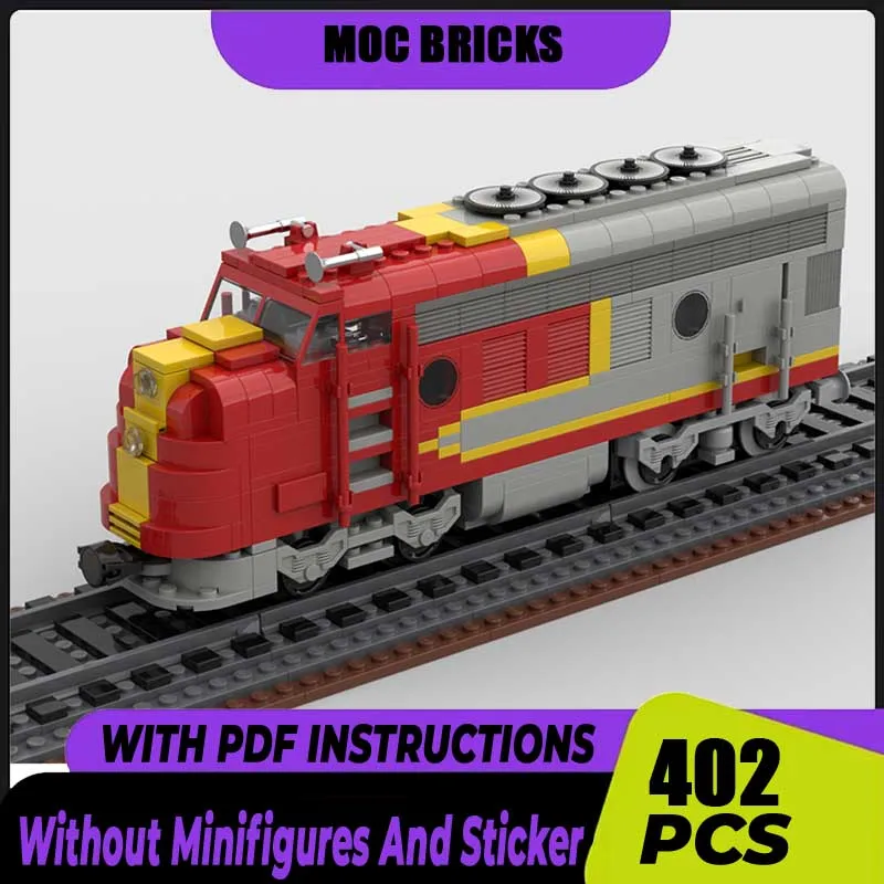 

Railway Train Model Moc Building Blocks Santa Fe Powered Up Model Technology Bricks DIY Assembly Toys Construstion Gifts
