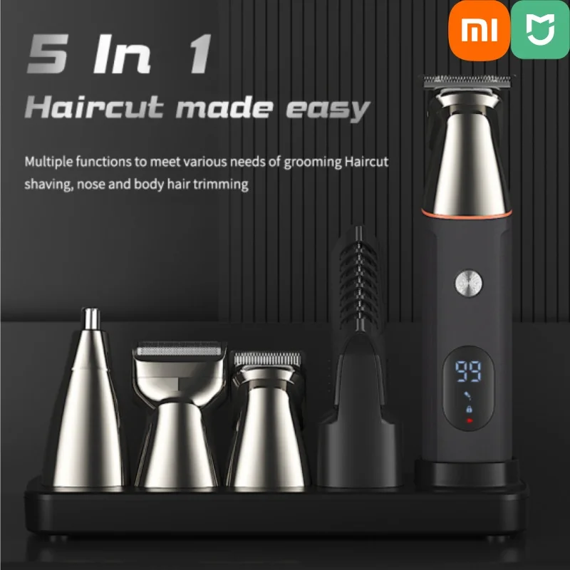 Xiaomi Mijia 5-in-1 Electric Hair Clipper Hair Salon Lcd Display Hair Clipper Men's Professional Hair Clipper Fast Shaving