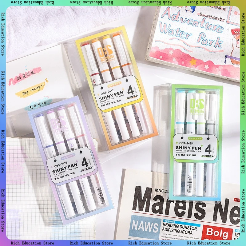 قلم فلورسنت لامع ستار ريفر رصاصة مجلة هيغليغتر الفصول الدراسية ملاحظة تدوين القلم الملون للوازم المكتبية والمدرسية