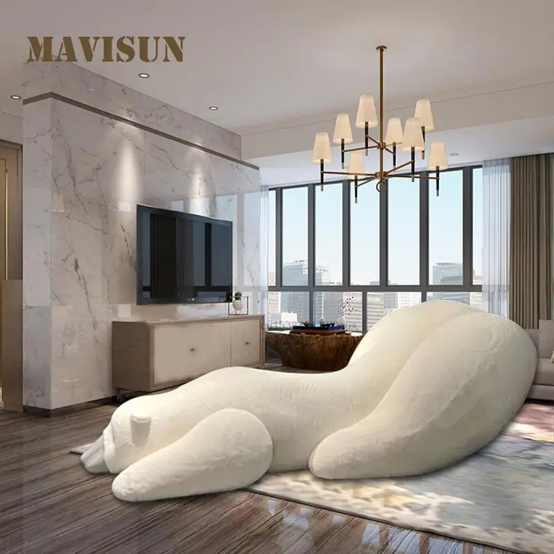 Lazy Polar Bear Sofa Italian Creative Living Room Leisure Sofa White Animal Child Seat Single Light Luxury Chair Household