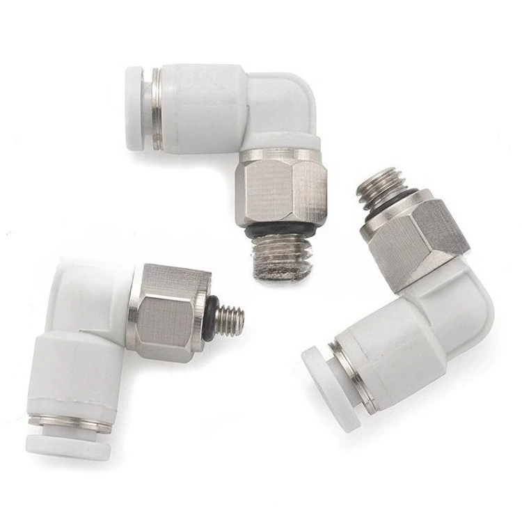 Conector rápido de aire PL de 4-16 mm, conector de codo de rosca neumática PL6-M5 PL8-01 PL10-02 12-04 para herramientas de manguera de aire