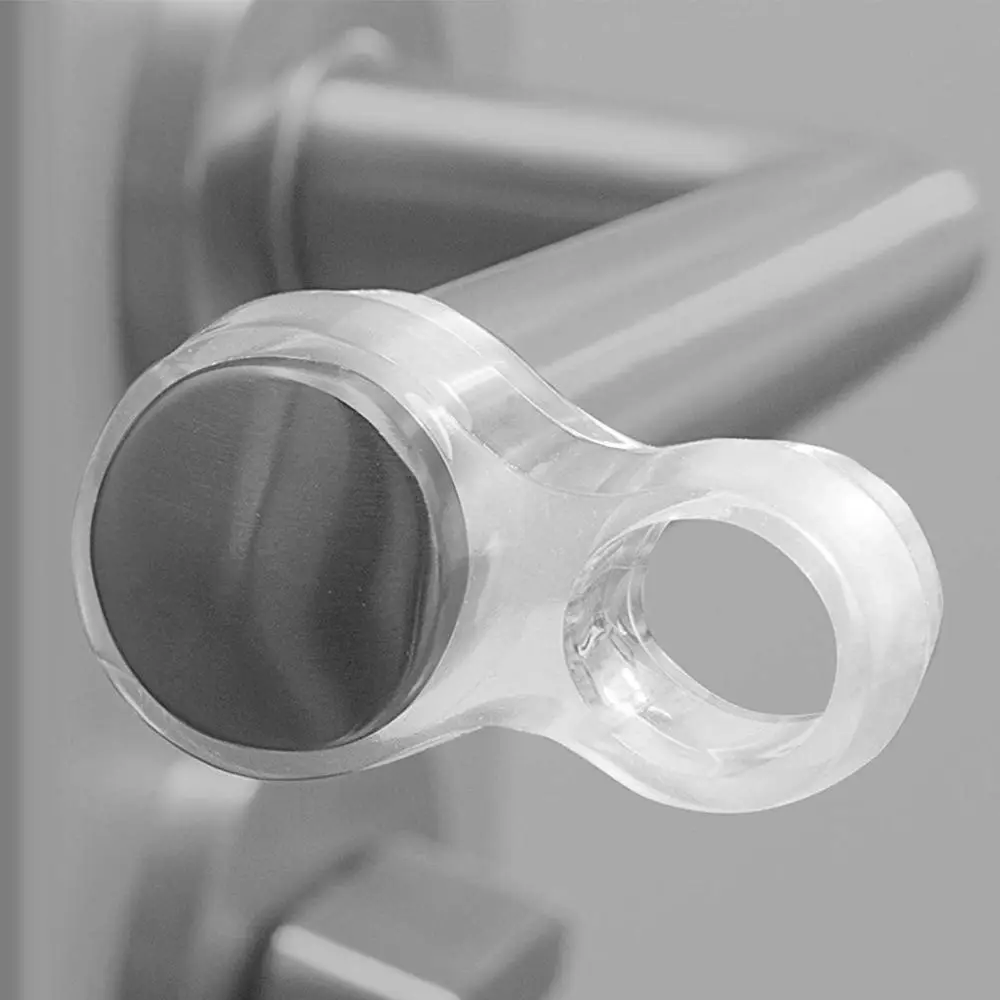 Handles Door Stopper Punch-free Door Stops Transparent Round Protection Door Knob Bumper Walls Furniture Protector Pad Safety