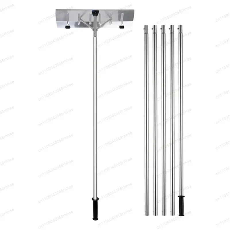Telescopic Aluminum Alloy Snow Rake With Wheels Portable Roof Snow Remover Scraper