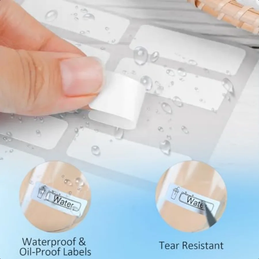 Mini stampante termica etichette 50x15mm 1,97x0,59 Nastro adesivo bianco per etichettatrice compatibile con VFU La maggior parte delle etichette Therm