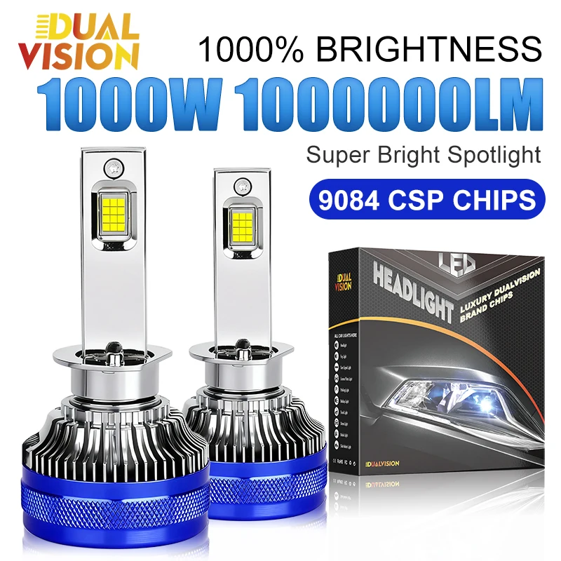 

Мини-автомобильная фара Dualvision H1 H4 H7 Светодиодная лампа H8 H11 9005 HB3 9006 HB4 9012 HIR2 Светодиодные фонари 1000000LM 6000K Turbo Lampada 12V