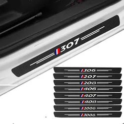 4Pc Car Door Sill Protection Sticker For Peugeot 3008 5008 2008 106 107 108 205 206 207 208 RCZ 306 307 308 508 406 407 408 4007