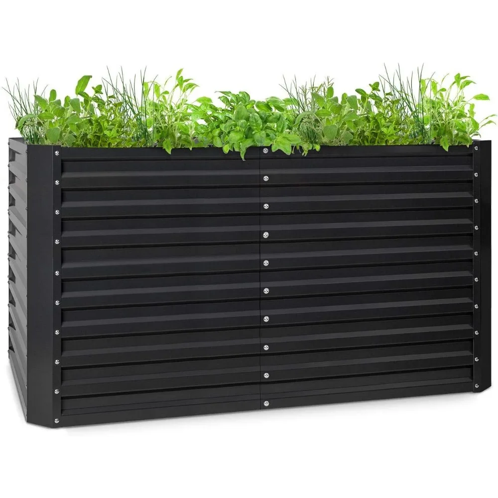 

Galvanized Steel Raised Garden Bed for Vegetables, Flowers, Succulents Large Metal Planter Box, Zinc-Aluminum Weather Shield