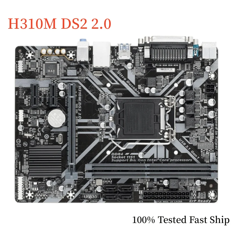 

For Gigabyte H310M DS2 2.0 Motherboard H310 32GB LGA 1151 DDR4 Micro ATX Mainboard 100% Tested Fast Ship