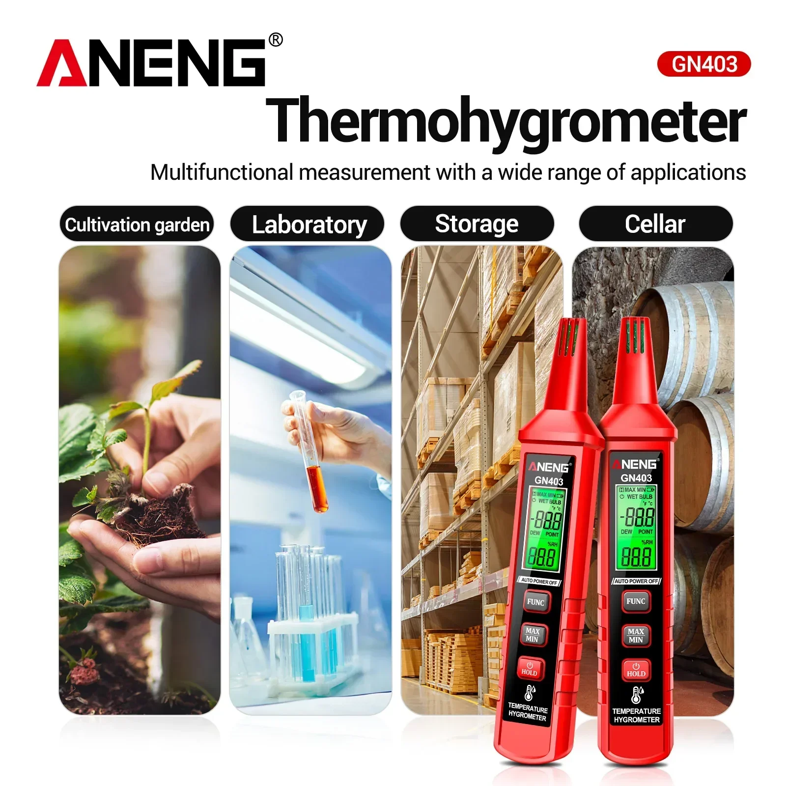 

ANENG GN403 Smart Temperature Humidity Tester High Precision Digital Hygrometer with Ambient Dew Point Humidity Meter Tools