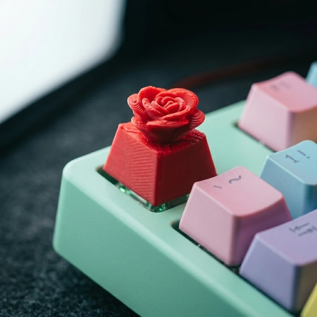 Red Rose Personality Mechanical keyboard keycaps Custom Keycaps Cross Axis PC Gaming Keyboard Peripherals Collection Gift