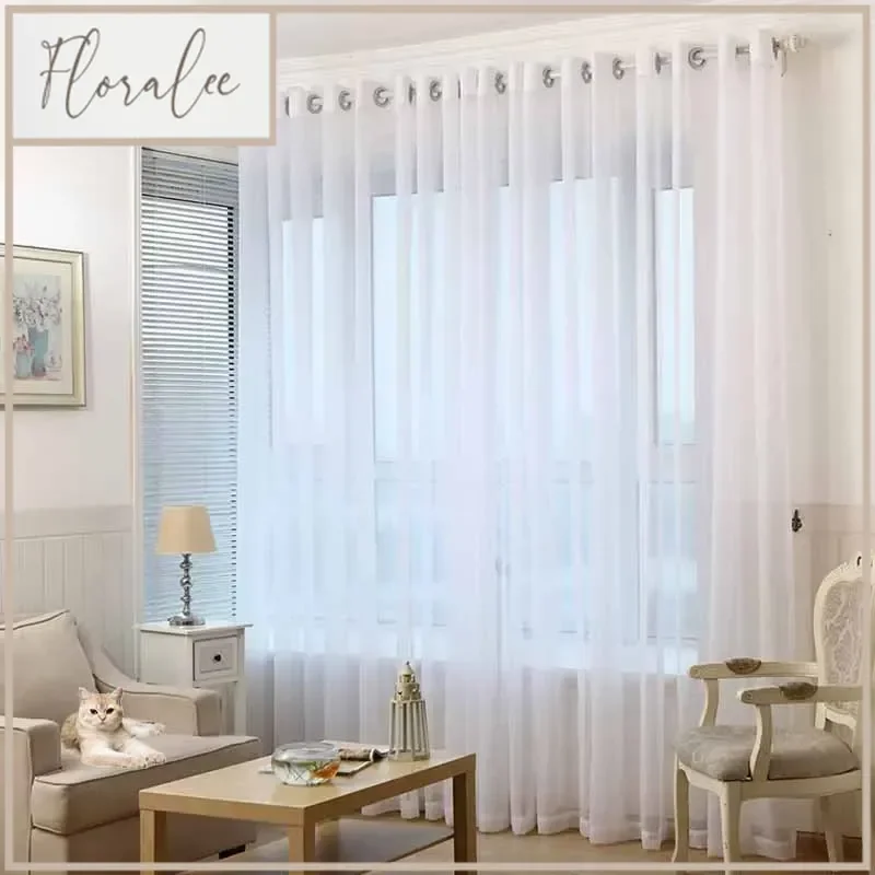 Modern White Solid Tulle Curtains For Living Room Bedroom Balcony Window Screening Sheer Voile Drapes Gauze Treatments Door