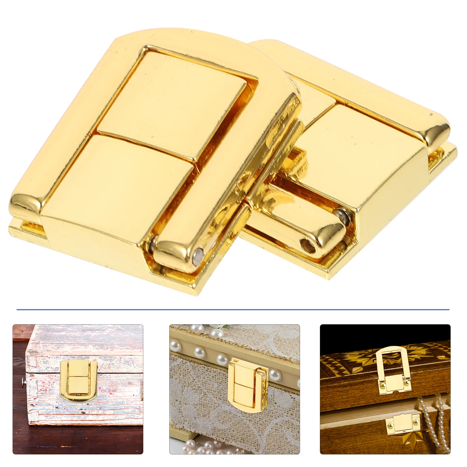 

10 Pcs Zinc Alloy Hasp Lock Latch Retro Padlock Jewelry Box Clasp Chest Buckle Fastener Durable Wooden Boxes Hardware