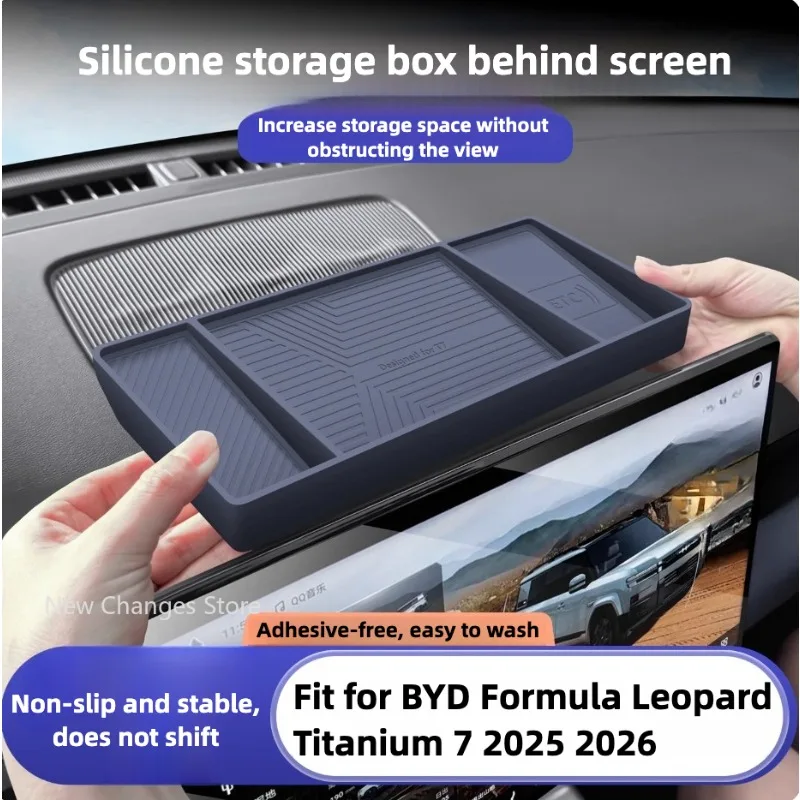 

For BYD Formula Leopard Titanium 7 2025 2026 Car Instrument Panel Silicone Storage Box Interior Upgrade Accessories