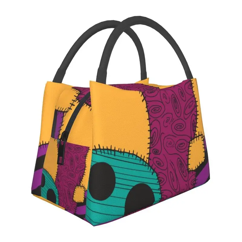 

Салли узор Хэллоуин череп изолированная сумка для обеда для женщин Тим Бертон многоразовый термохолодильник коробка для бенто работа путешествия