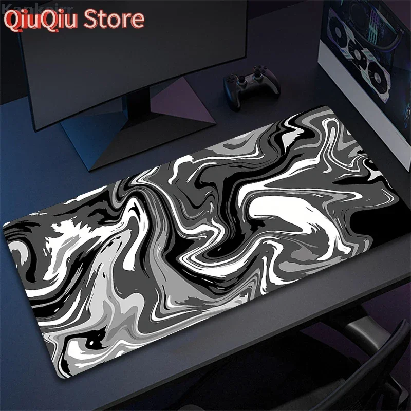 

Коврик для компьютерной мыши Strata Liquid Gaming Accessory Коврик для мыши Черный Белый Большой настольный коврик Gamer Rubber XXL 50x100 Mause Carpet Run