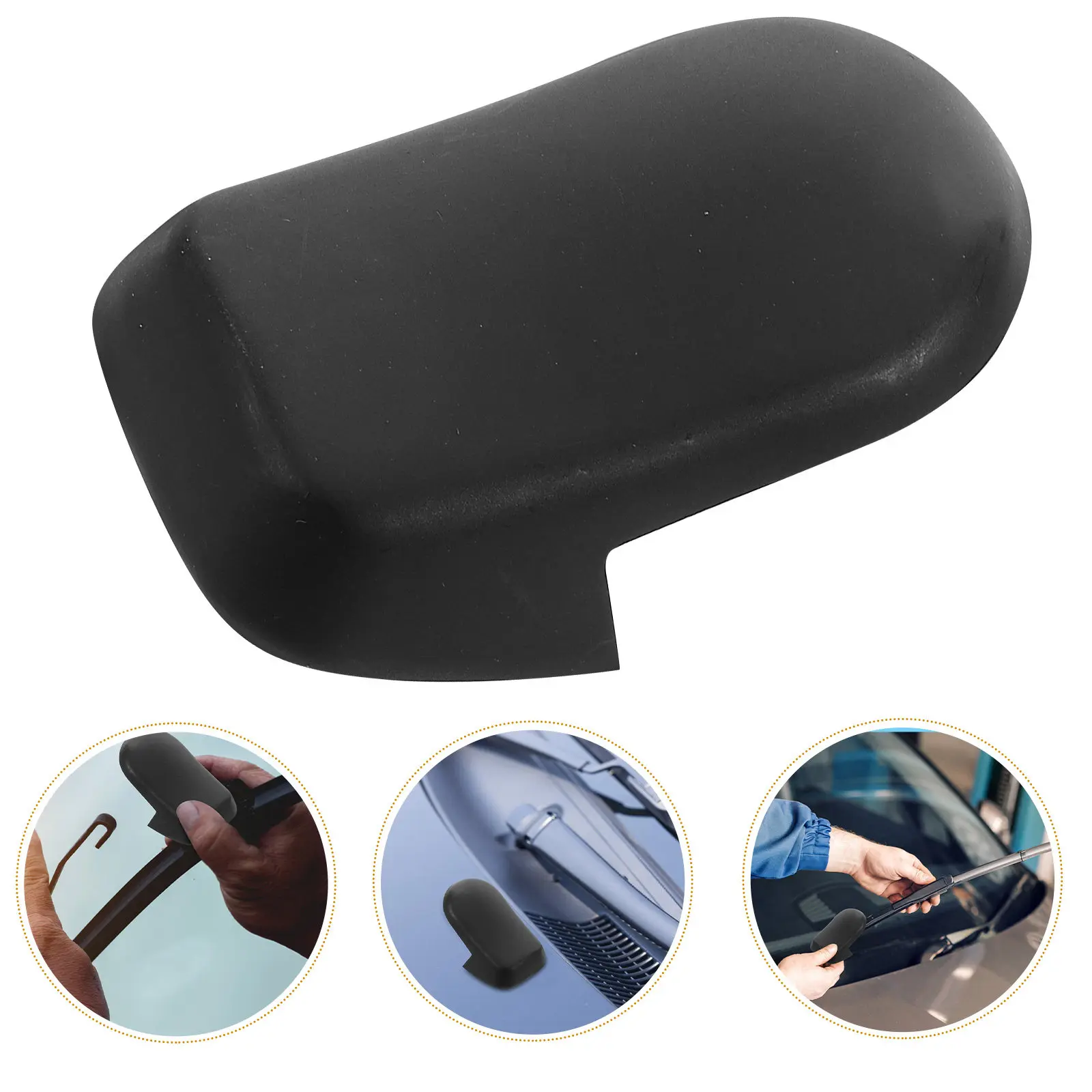 Auto Rear Wiper Arm Cover Multi Functional Sun Rain Dust Protection Cap Quick Tool Free Installation Compatible with Most