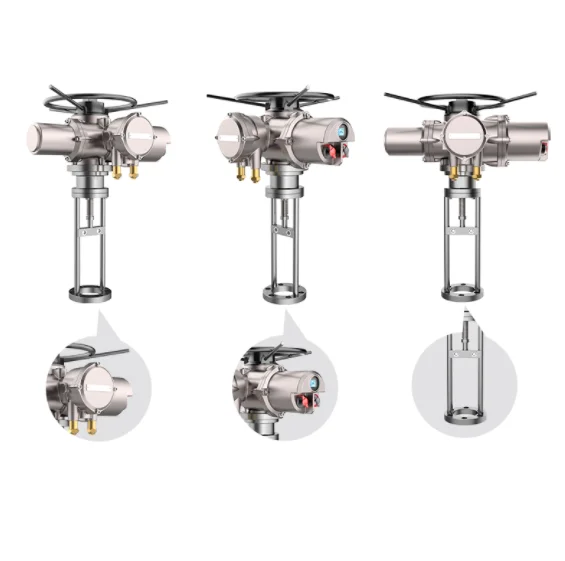 1/4 in  Multi Turn Electric Actuator Modulating Intelligent Actuator 220V 380V IP68 for Petrochemical Industry