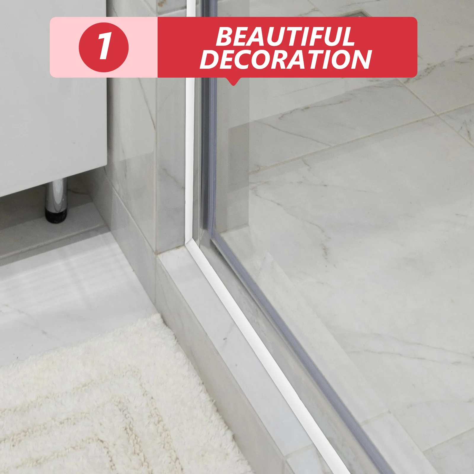 2 متر الأبيض بولي كلوريد الفينيل جدار الزاوية تقليم ذاتية اللصق الحمام دش بلاط واقي للحواف ديكور مقاوم للماء صب قطاع للمنزل