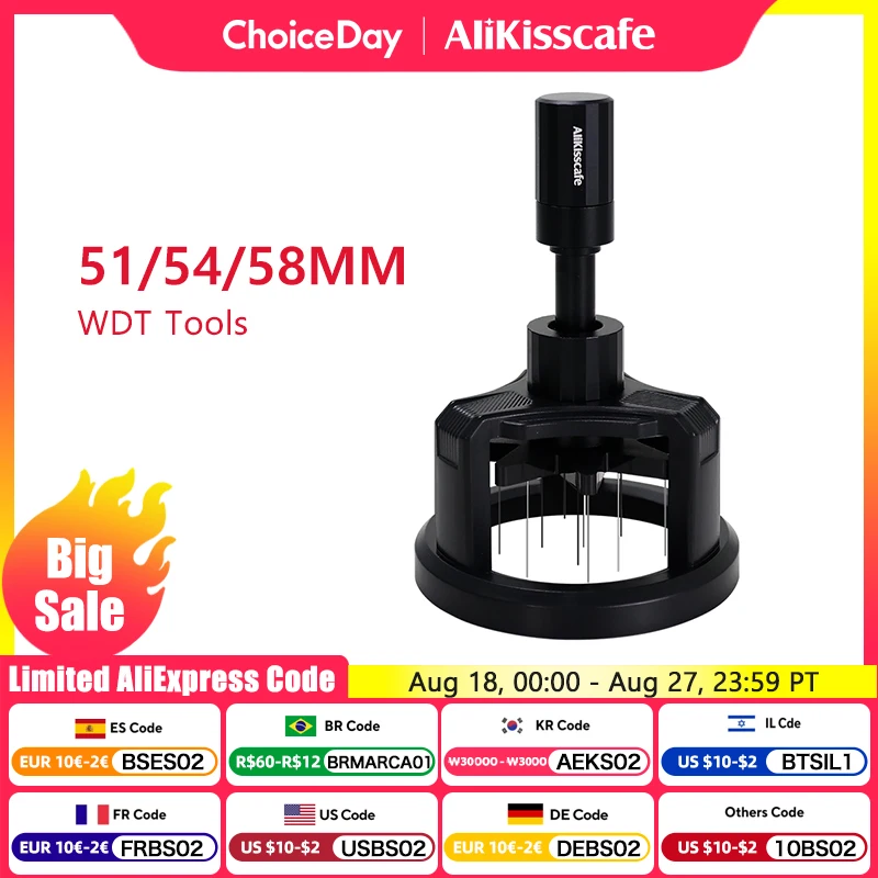 

ALIKISSCAFE WDT Tools 51mm 54mm 58mm Espresso Stirrer Needle Distributor Barista Tools Adjustable Depth Coffee Maker Accessories