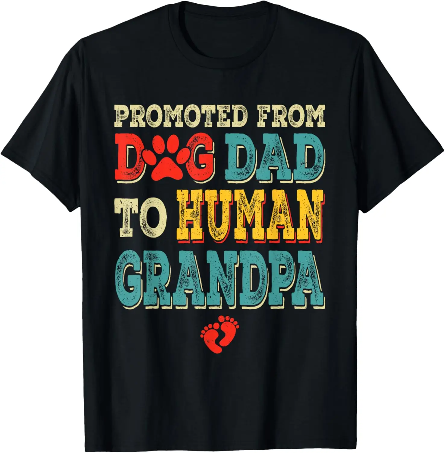 

Promoted From Dog Dad To Human Grandpa Father's Day T-Shirt