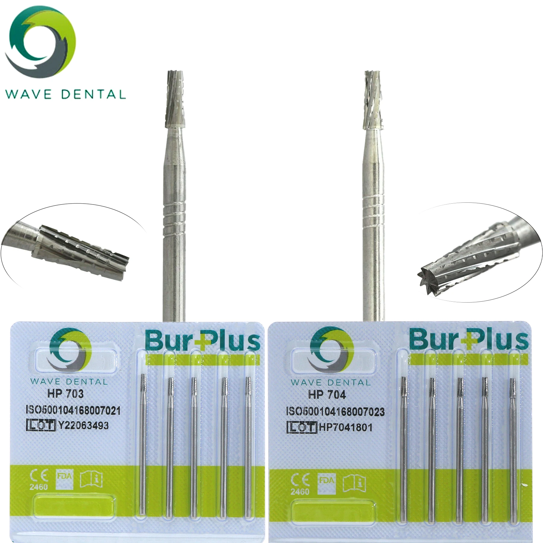 

Wave Dental Tungsten Carbide Burs Low Speed Straight Handpiece 5/10PCS 44.5mm HP 703 HP 704