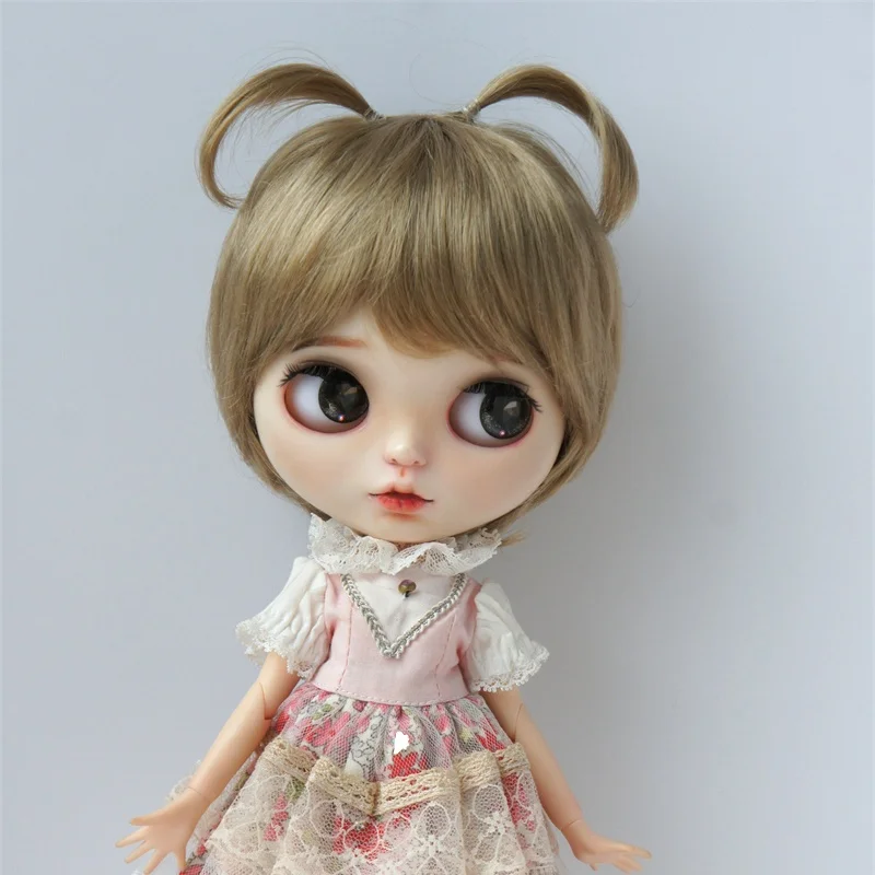 JD807 Short Enfant Baby Cut With Updo Twins pony Synthetic Mohair BJD Doll Wigs OB11 YOSD MSD SD Qbaby Pullip Blythes Hair