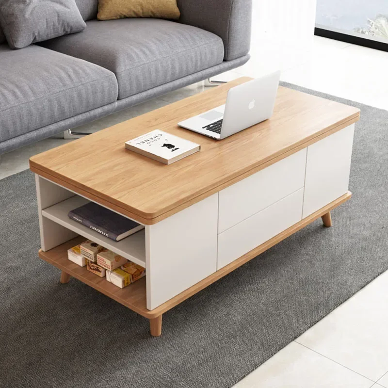 Lift Up Storage Coffee Table Trau White High Modern Nordic Coffee Table Minimalist Apartamento Couchtisch Home Furniture