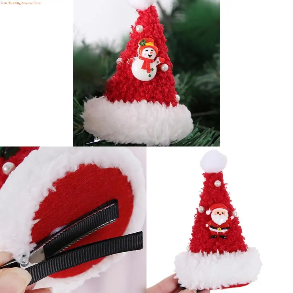 G92D Hair Clips for Girl Hair Styling Christmas Mini Snowman Barrettes Design Metal Hair Barrettes for Women