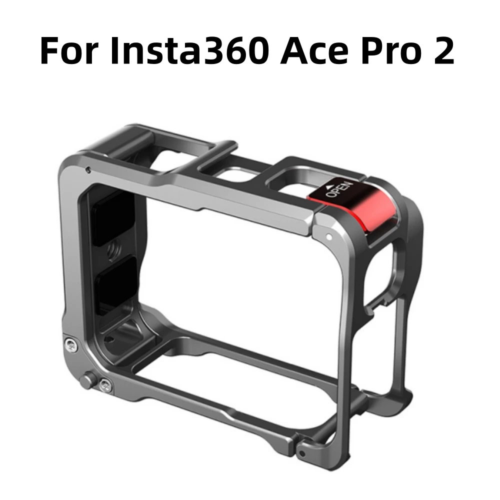 Metal Camera Protective Case for Insta360 Ace Pro 2 Accessory Fitting Expansion Case Quick Release Aluminum Alloy Camera Cage