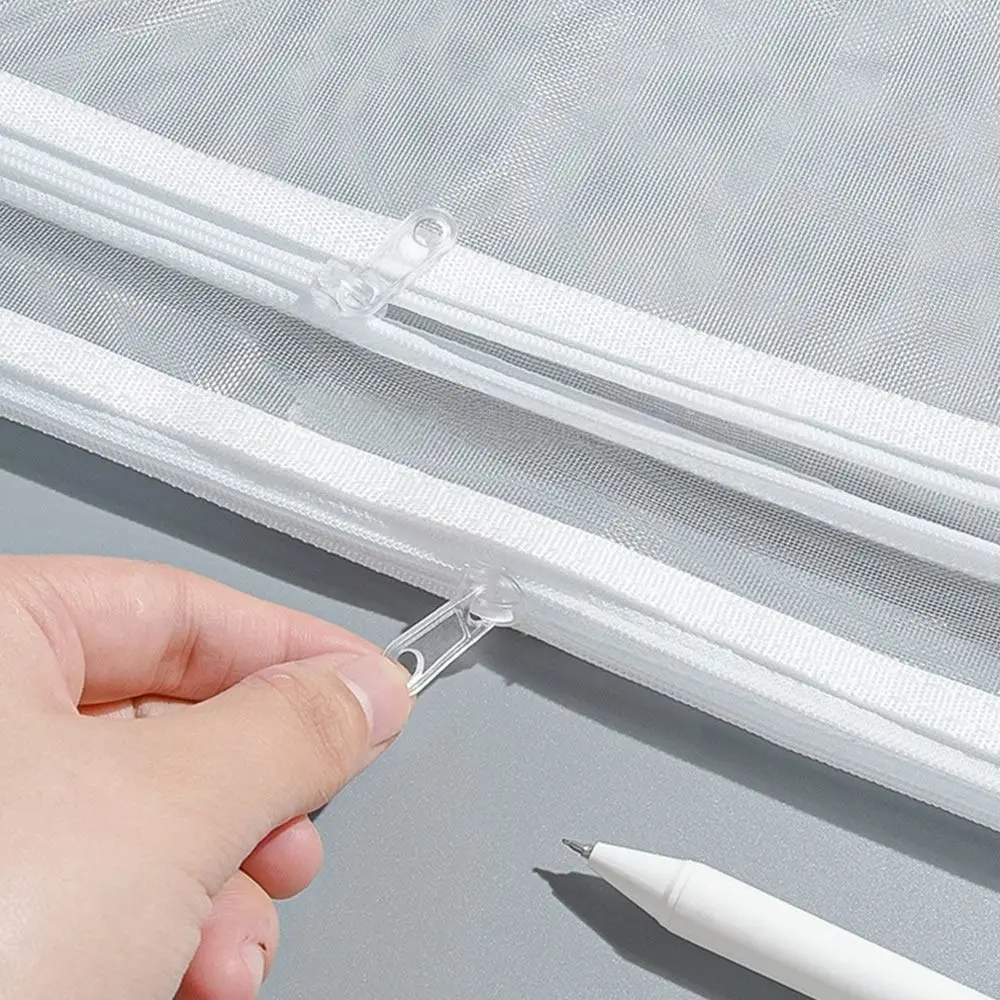 

High Quality A4/A5/A6 Mesh Storage Bag Double Layers Large Capacity Pen Bag Transparent Test Paper Storage Bag Gift