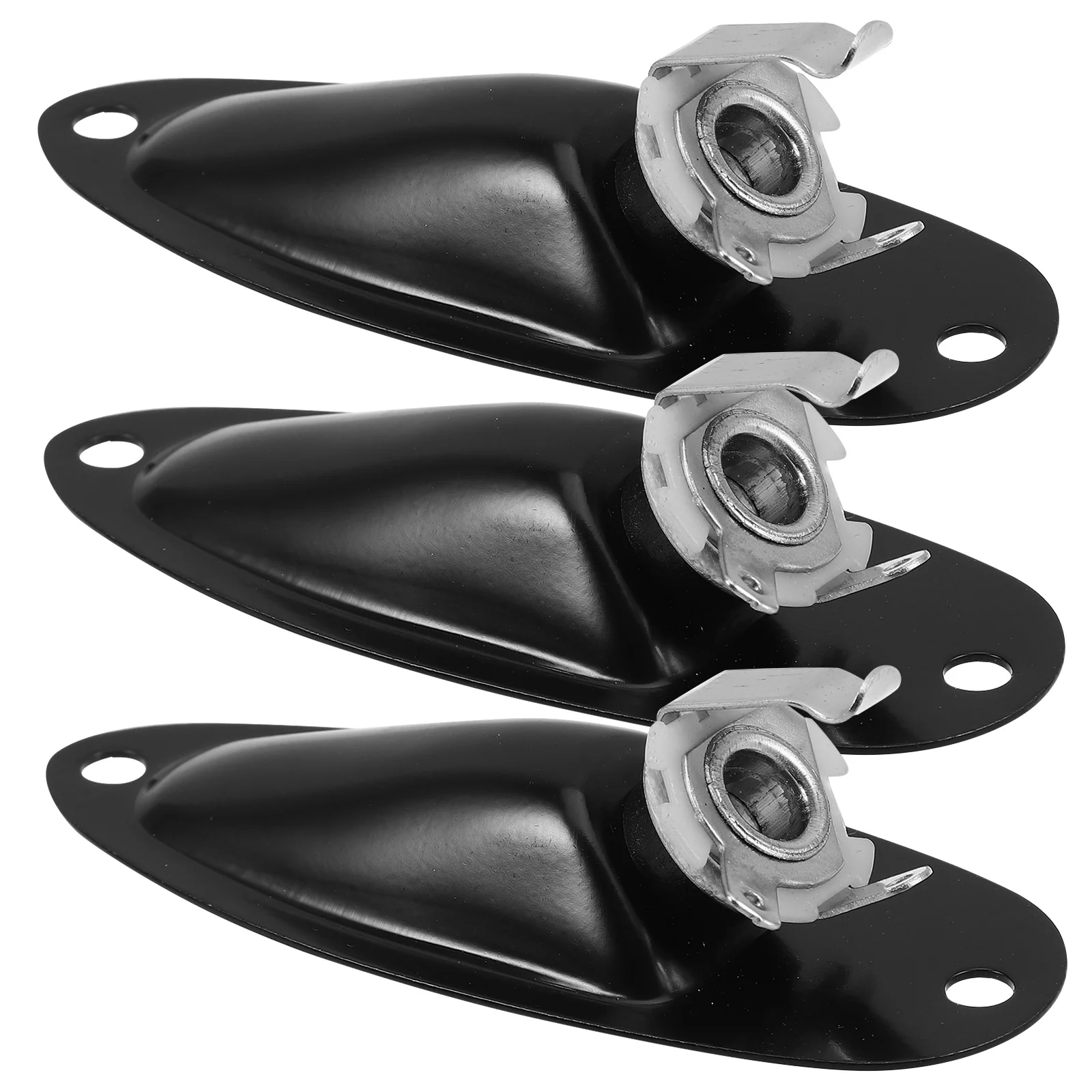 

3Pcs Black Electric Guitar Jack Socket Boat Plate 6.35mm Output Pickup Guitar Input Jack Accessories Socket Accessories