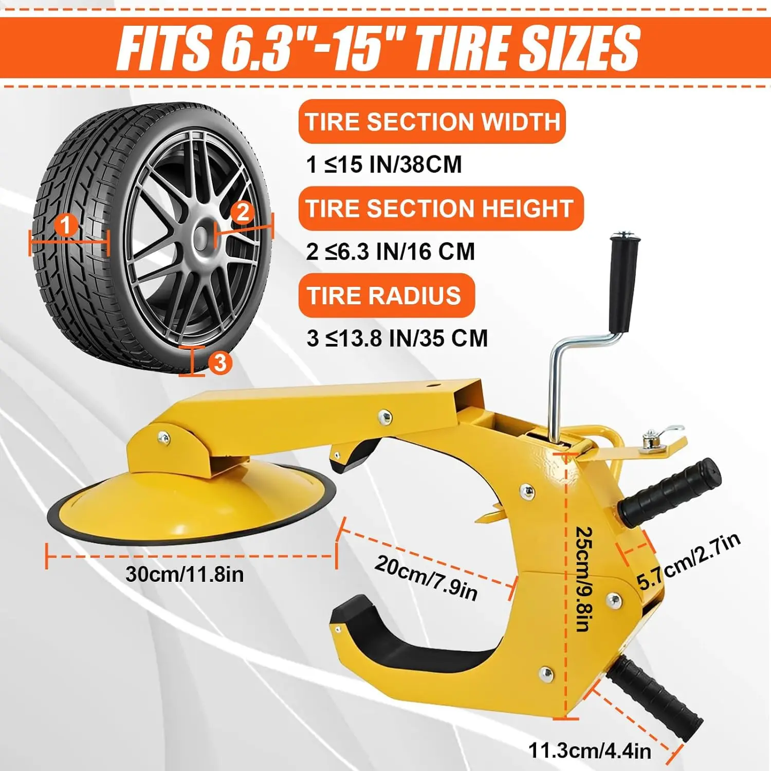 2-Pack Heavy-Duty Adjustable Trailer Wheel Lock Clamp for RV, Boat, Truck Security