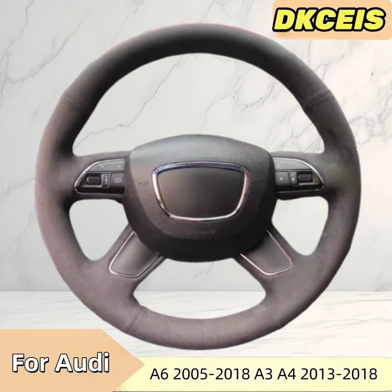 

Чехол на руль автомобиля из замши для Audi A6 2005-2018 A3 A4 2013-2018 Q3 2012-2018 Q5 Q7 плетеный чехол на руль