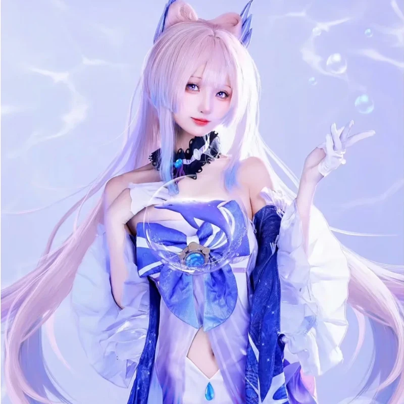 

Game:Genshin Impact Cos Sangonomiya Kokomi Cosplay Anime Costume Woman Wig Full Set Girl Clothes Character